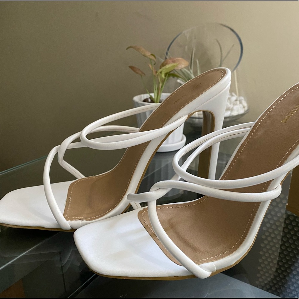 White heels from pretty little thing